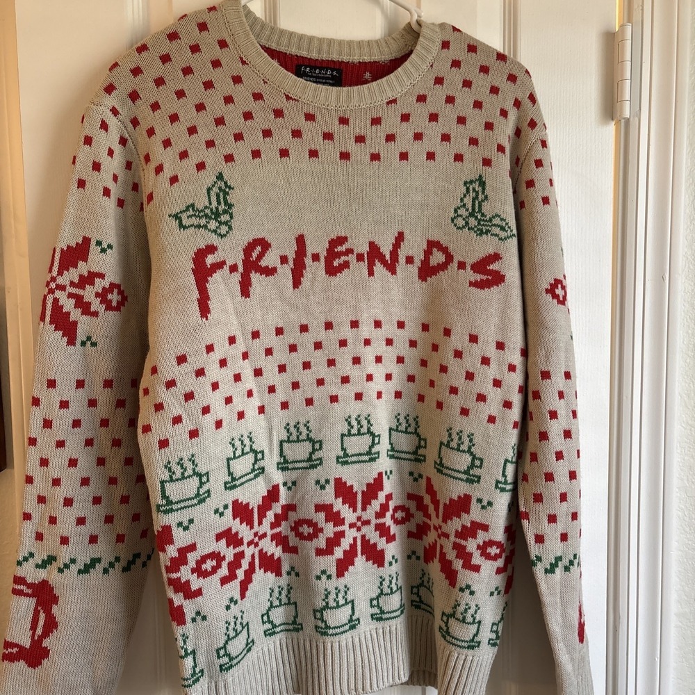 Friends Christmas Ugly Knit‎ Sweater Mens Large Holiday NBC Television Festive